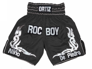 Personalized Boxing Shorts : KNBXCUST-2041-Black